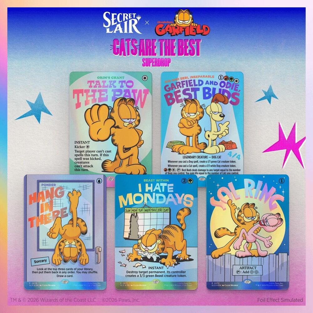 Secret Lair Garfield: Motivationally Challenged Foil