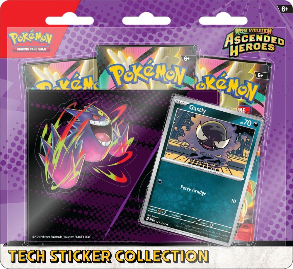 Pokemon Ascended Heroes Tech Sticker Collection Gastly